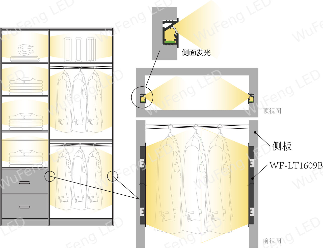 45°斜发光防眩光线条灯 4