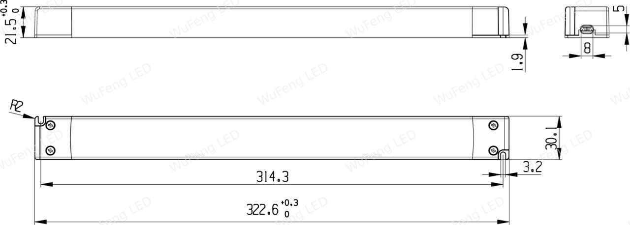 12V/24V/100W长条形灯箱电源 3