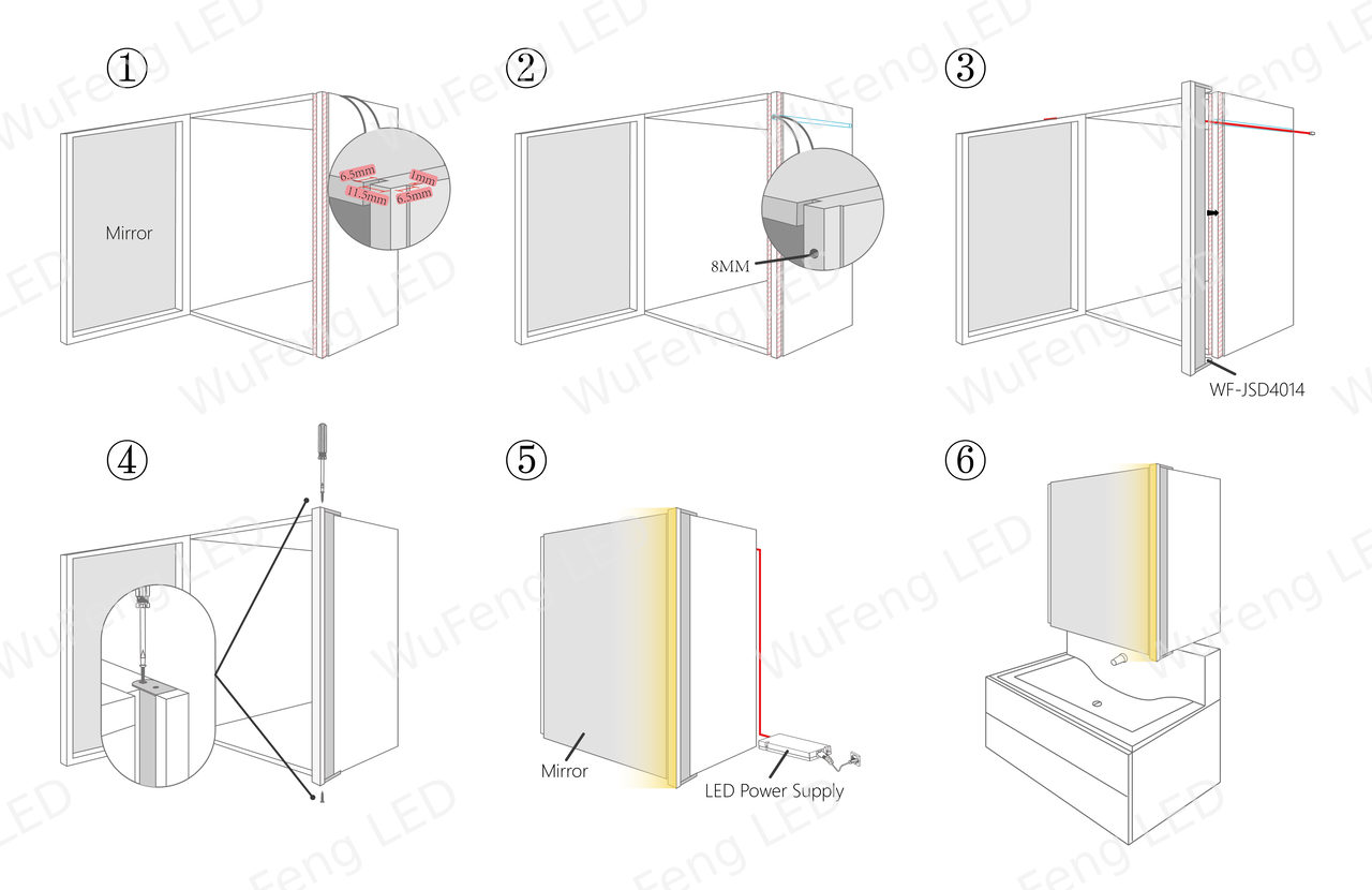 Side-mounted Mirror Cabinet Light 5
