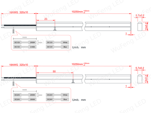 LED‑Neon‑Streifen 6×13 2