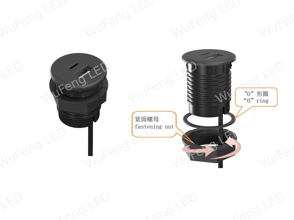 Flush-Mount Type-A + Type-C Dual-Port Fast Charger